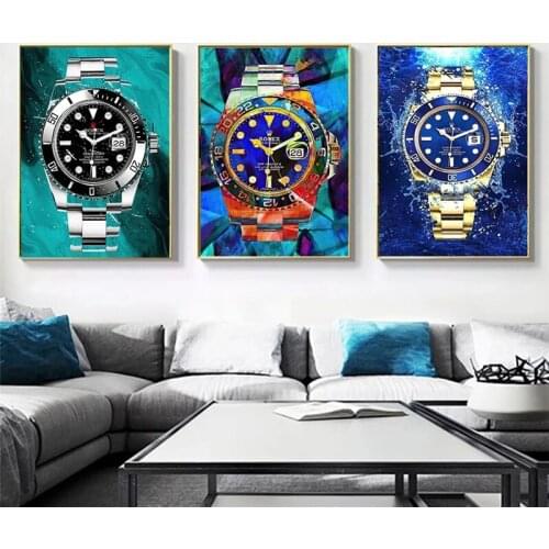 Crown Luxury Watch Canvas Painting Nordic Modern Graffiti Wall Art Posters And Prints Wall Pictures For Living Room Decoration