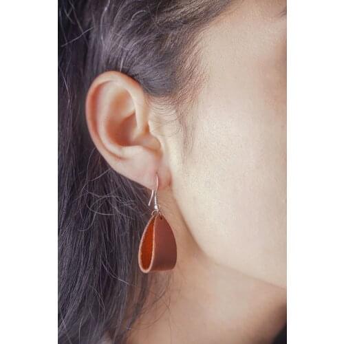 Handmade Genuine Leather Earrings Fashion Authentic Women Jewellery Accessory Stylish Desing High Quality Gift - ES-9010