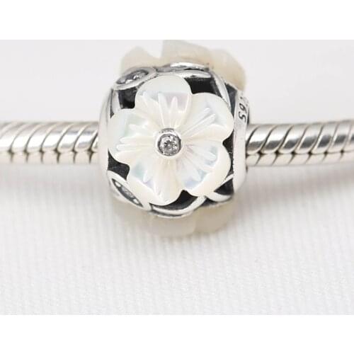 Authentic S925 DIY Jewelry Luminous Floral Charm fit Lady Bracelet Bangle Lady Gift Flower Bead