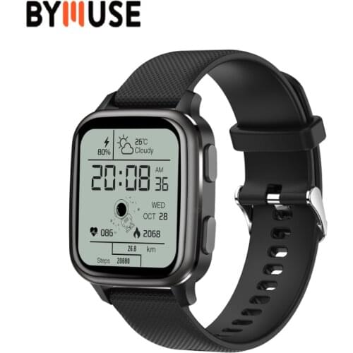 BYMUSE Smart Watch Men TK78 Bluetooth Weather Forecast Blood Presure Smartwatch For Android ISO