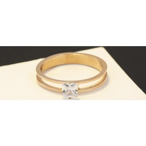 YUN RUO 2021 Korean Rose Gold Titanium Steel Diamond Wedding Ring Female Simple Wild Double Index Finger Ring Jewelry Wholesale