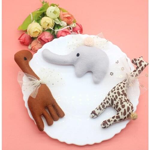 5Pcs/Lot Cute Cartoon Giraffe Lephant Appliques For DIY Handmade Children Hair Clip Accessories Hat Cloth Bag Brooch Patches New