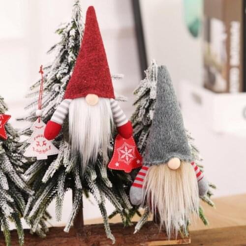 1PC Santa Hat Christmas Faceless Gift Santa Xmas Tree Hanging Ornament Doll Toy Home Decoration