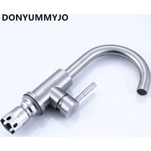 DONYUMMYJO 1pc 304 Stainless Steel Basin Single Hole Faucet Bathroom Cabinet Wash Basin Hot And Cold Mixing Valve Tap