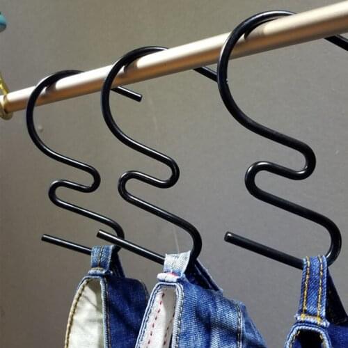 50 Pieces S Shape Metal Display Hanging Jean Pant Hooks Metal Hangers for Pants Scarf Belt Bags