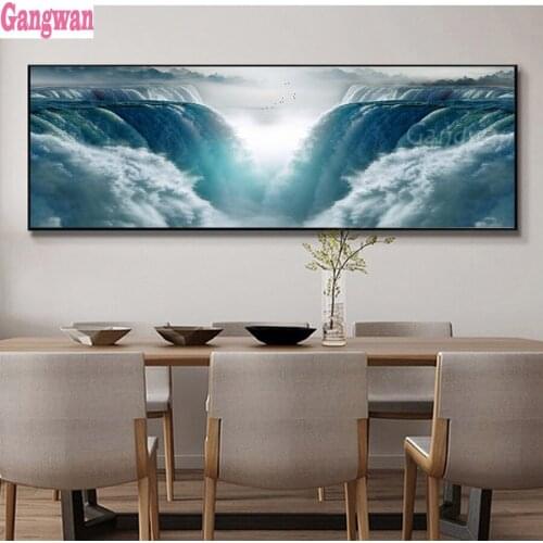 3D picture of rhinestones Huge waterfall mosaic full embroidery paint with diamond painting sale crystal beads large decoraion