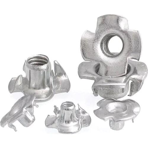 50Pcs M3 M4 M5 M6 M8 Galvanization Four Claws Nut Speaker Nut T-nut Blind Nut Ffurniture