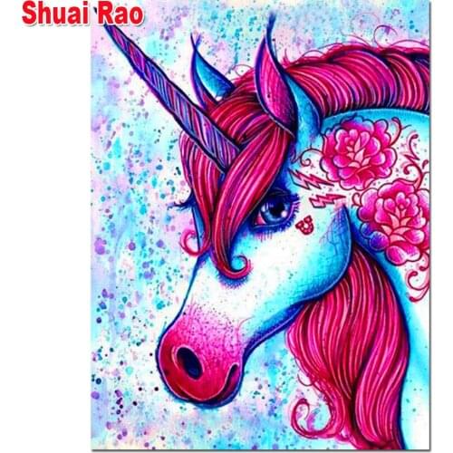 Diamond Painting Unicorn Romantic Animal Horse 5 d DIY Siamond Picture Handmade 3 d Cross Stitch Full Round Diamond Embroidery