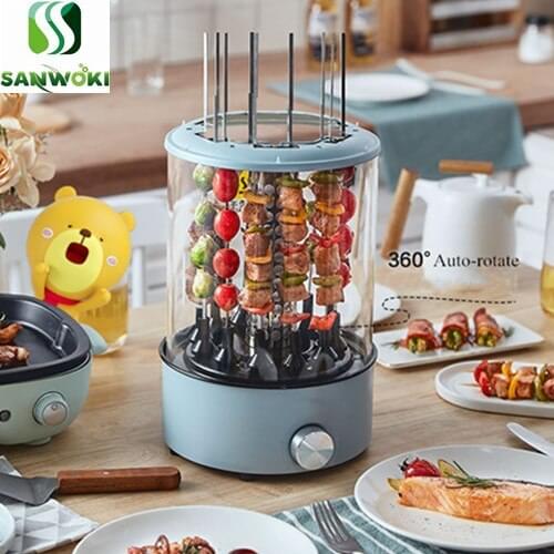 Automatic Barbecue Machine Rotary Electric Grill Small Household Smoke Free Family Flip Grill BBQ Skewer grilled kebab machine