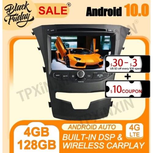 Android 10.0 4G+128G PX6 IPS Carplay For Hyundai Korando 2014 Multimedia Player Auto Radio Tape Recorder GPS Navi Head Unit