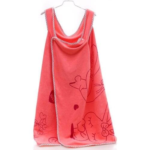 Bath Skirt Microfiber Polyester Brocade Change Bath Magic Can Wear Bathing Towel 80*135cm Cartoon Print Quick Drying Enfold