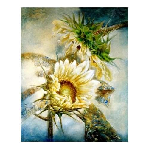 Free shipping home wall art decoration pictures pastoral sunflower scenery set oil painting canvas prints printed on canvas