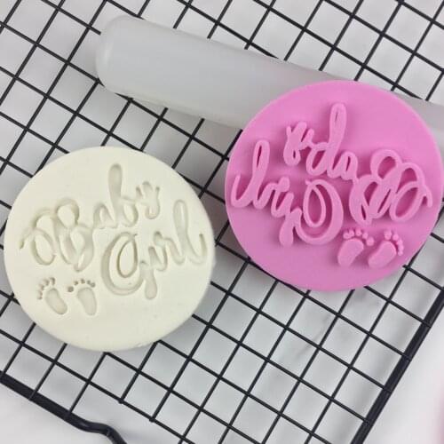 Baby girl cookie seal PLA3D printing of cake mold baking tools can be customized for various text patterns