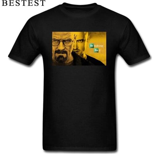 Breaking Bad T Shirts Jesse Pinkman Walter White T-shirt Men 3D TV Poster Print Tshirt 100% Cotton Black Tees Punk Streetwear