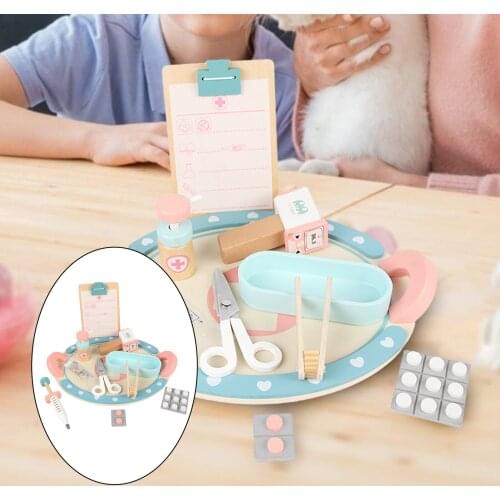 11 pcs/set Kids Pretend Doctor Game Toy Wooden Cosplay Simulation Dentist Accessories Tools Children Play Doctors Toys