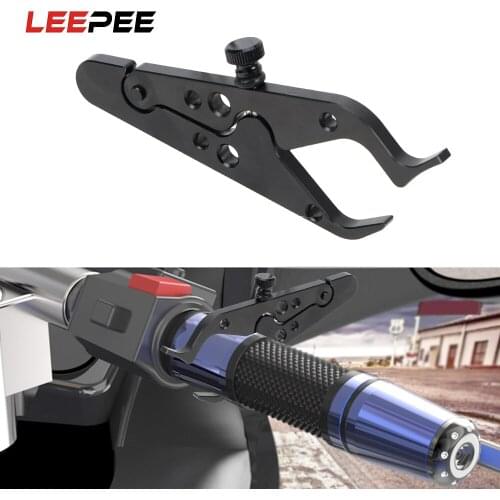 LEEPEE Motorcycle Throttle Lock Cruise Control Clamp Aluminum Cruise Control Assist Rubber Ring Black Aluminum Universal