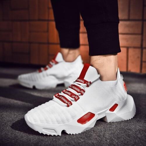 2020 Newest Stylish Four Seasons Running Shoes For Men High quality White Sneakers Lace-Up Lightweight Breathable Walking Shoes