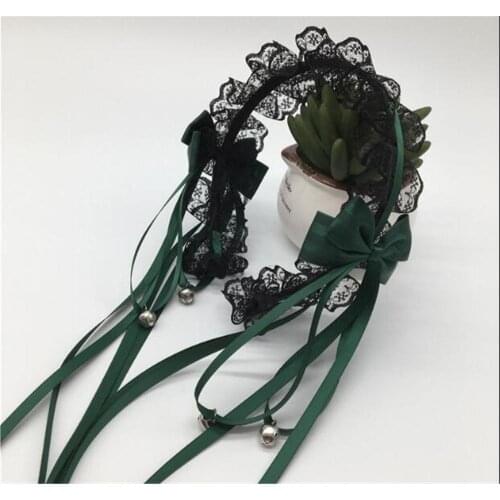 Lolita Lace Hair Band Bow KC Ribbon Headband Head hoop Japanese Style Sweet Kawaii Girl Headwear B771