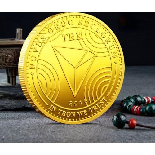 Spot TRX Coin Virtual Metal Commemorative Coin Quantum Coin Virtual Coin Commemorative Coin Double-sided Embossed Medal
