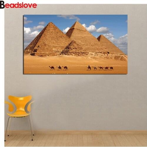 Full square round drill set diy diamond painting Egyptian Desert Pyramids 5d diamond mazayka embroidery room decor