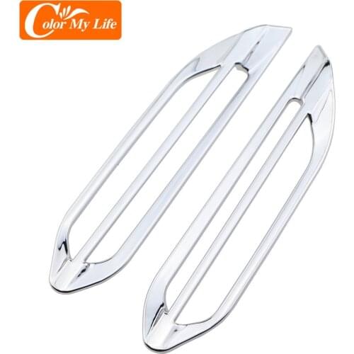 Color My Life AC Conditioning Vent Cover Trim for Peugeot 208 2014 - 2019 LHD ABS Chrome Air Outlet Vent Sticker Accessories