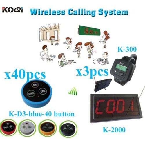 Table Digital Calling System lower price made in China strong signal (1 display +3 watch +40 table bell button)