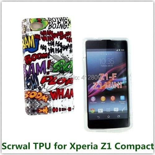 New Embossing Scrawl Yong Style Soft TPU Pattern Back Cover Case for Sony Xperia Z1 MINI /Z1 Compact / M51w D5503 Phone Bag