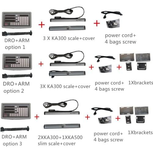 Orginal SINO SDS6-3V 3 Axis digital readout dro W 5micron KA300 linear scale KA500 linear encoder complete dro kits