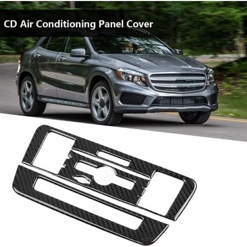 Carbon Fiber CD AC Console Control Panel Carbon Fiber Trim Hard Cover Frame for Mercedes-Benz a B Class CLA GLA Class