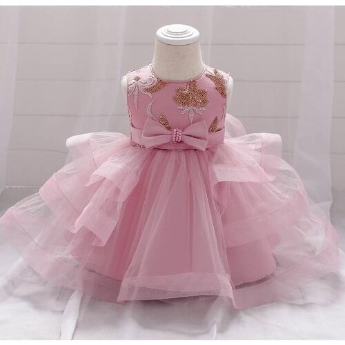 Toddler 1 Year Birthday Party Baptism Dress for Baby Girl Infant Sequins Girl Custumes Kids Clothes Tutu Princess Dress Infant