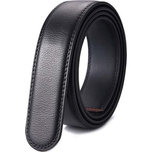 Black Lengthened 135CM-145CM Large Size Mens Belt Leather Automatic Buckle Belt Business Classice Headless Belt For Men D3135