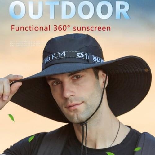 Super Wide Brim Fishing Hat UPF 50+ Sun Protection Safari Hat Foldable Boonie Hat Men Gardening Cap Hiking Hat