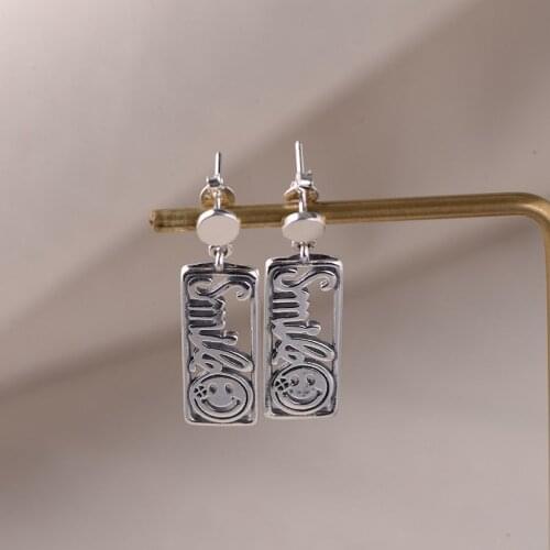 Earrings for Women Vintage Silver Stud Earrings Fashion Jewelry Smiling Gifts for Party Wholesale Price Brand Design Jewelry