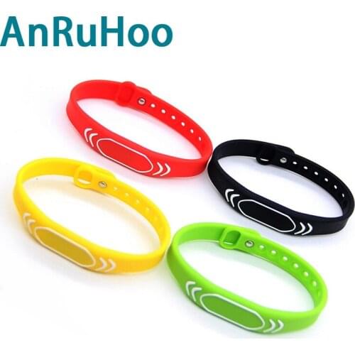 5pcs Ic Smart Waterproof Wristband Mf 1k S50 Chip Read Only Token 13.56mhz Access Control Rfid Key Nfc Bracelet Card