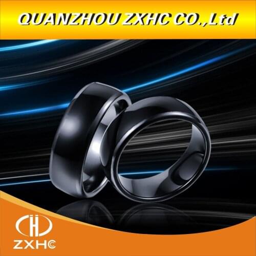 13.56MHZ RFID Black Ceramics Smart Finger Ring Wear NFC Natg216 Chip for Men or Women