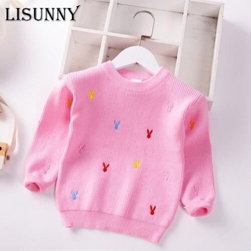 Girls Sweater 2021 New Autumn Winter Cartoon Embroidery Baby Sweater Jumper Children Sweaters Toddler Pullover Kids Clothes