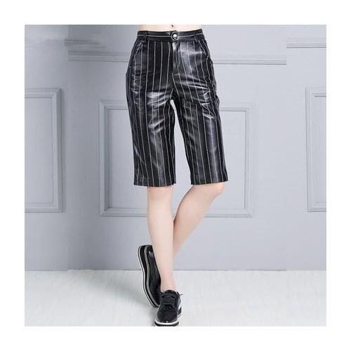 Top brand High 2020 Women Waist Slim Sheepskin Print Pants KP9 high quality