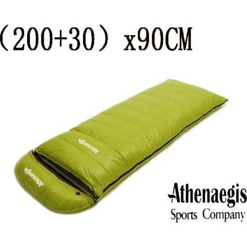 Ultralarge (200+30)x90CM Large Size Comfortable White Goose Down 800g Filling Adult Use Waterproof Camping Sleeping Bag