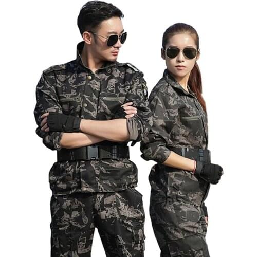 Military Uniform Combat Camouflage Army Jacket+Cargo Pans Men Tactical CS Uniforme Militar Working Clothes Female
