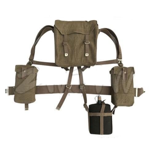 WWII WW2 UK ARMY P37 EQUIPMENT CANTEEN BELT HAVERSACK AMMO POUCH BRITISH MILITARY SOLDIER COMBINATION