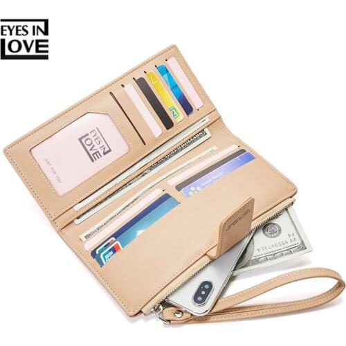 High Quality Hasp Long Wallet Women Cell Phone Pocket Zipper Coin Purses Female Wallet Clutch Card Holder Ladies Purse