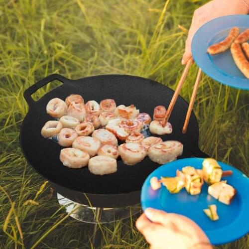 Iron Wok Frying Open Flame Induction Cooking Round Grill