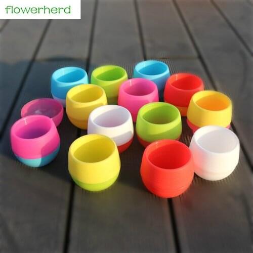 10Pcs Gardening Supplies Succulents Plastic Fower Pots Multicolor Free to Match