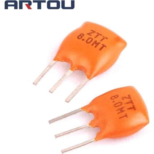10PCS ZTT8.00MT ZTT8.00M ZTT8 ZTT 8.000MHZ 8MHZ 8.000M 8M 3P DIP-3