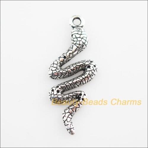 12 New Pendants Animal Snake Cobra Tibetan Silver Tone Charms 15x39mm