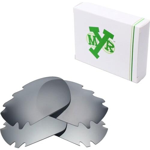 2 Pairs Mryok POLARIZED Replacement Lenses for Oakley Jawbone Vented Sunglasses Silver Titanium & Black IR