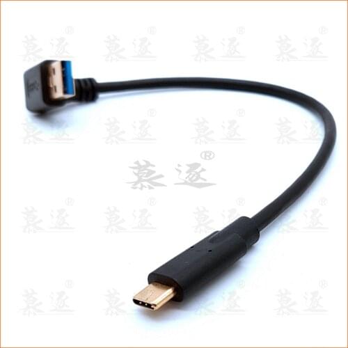 25CM Gold-plated plug USB3.1 Type-C To USB 3.0 Type A 90 Degree Left & Right Angle Male To Male Adapter Cable 0.25m/25cm