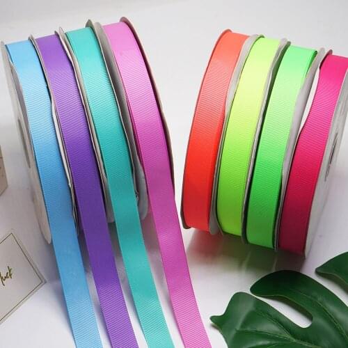 3/8"-7/8" Width 100% polyester solid color plain Grosgrain Ribbon 100Y/color
