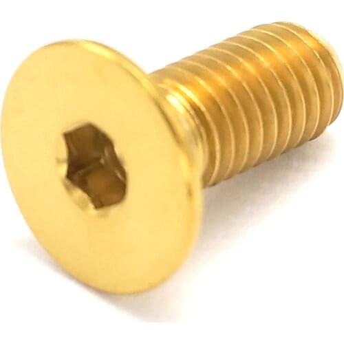 4 PCS M5x12mm Golden GR5 Titanium Alloy Allen Countersunk Hex Head Screw Bolts For Bike Pedal
