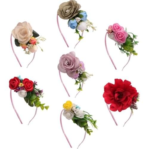 7pcs/set Girls Baby Flower Headband Headmade Hair Accessories For Kid Newborn Hair Band Hoops Children Photography Props